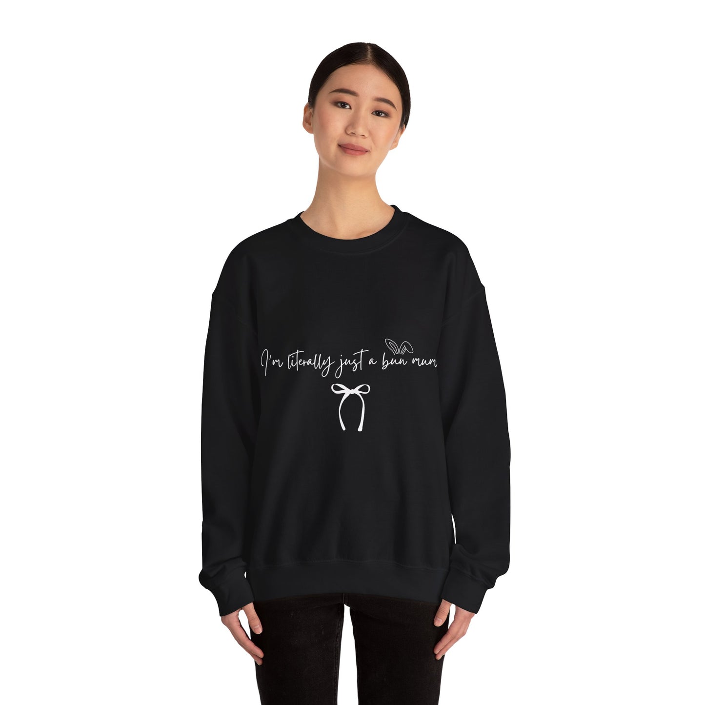 I'm Literally Just a Bun Mum Sweatshirt- Cute and Cosy Rabbit Mom Gift, Unisex Jumper, Bunny Lover Present, Rabbit Owner Apparel
