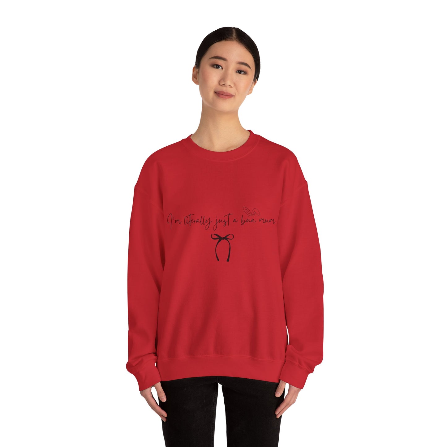 I'm Literally Just a Bun Mum Sweatshirt- Cute and Cosy Rabbit Mom Gift, Unisex Jumper, Bunny Lover Present, Rabbit Owner Apparel