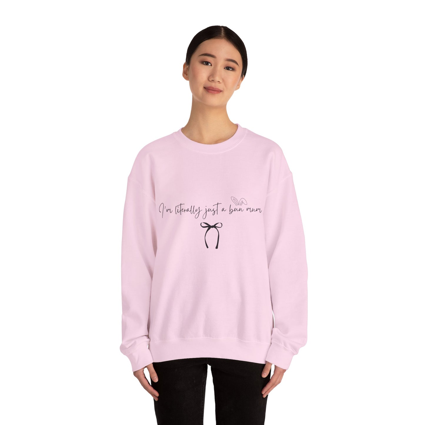 I'm Literally Just a Bun Mum Sweatshirt- Cute and Cosy Rabbit Mom Gift, Unisex Jumper, Bunny Lover Present, Rabbit Owner Apparel