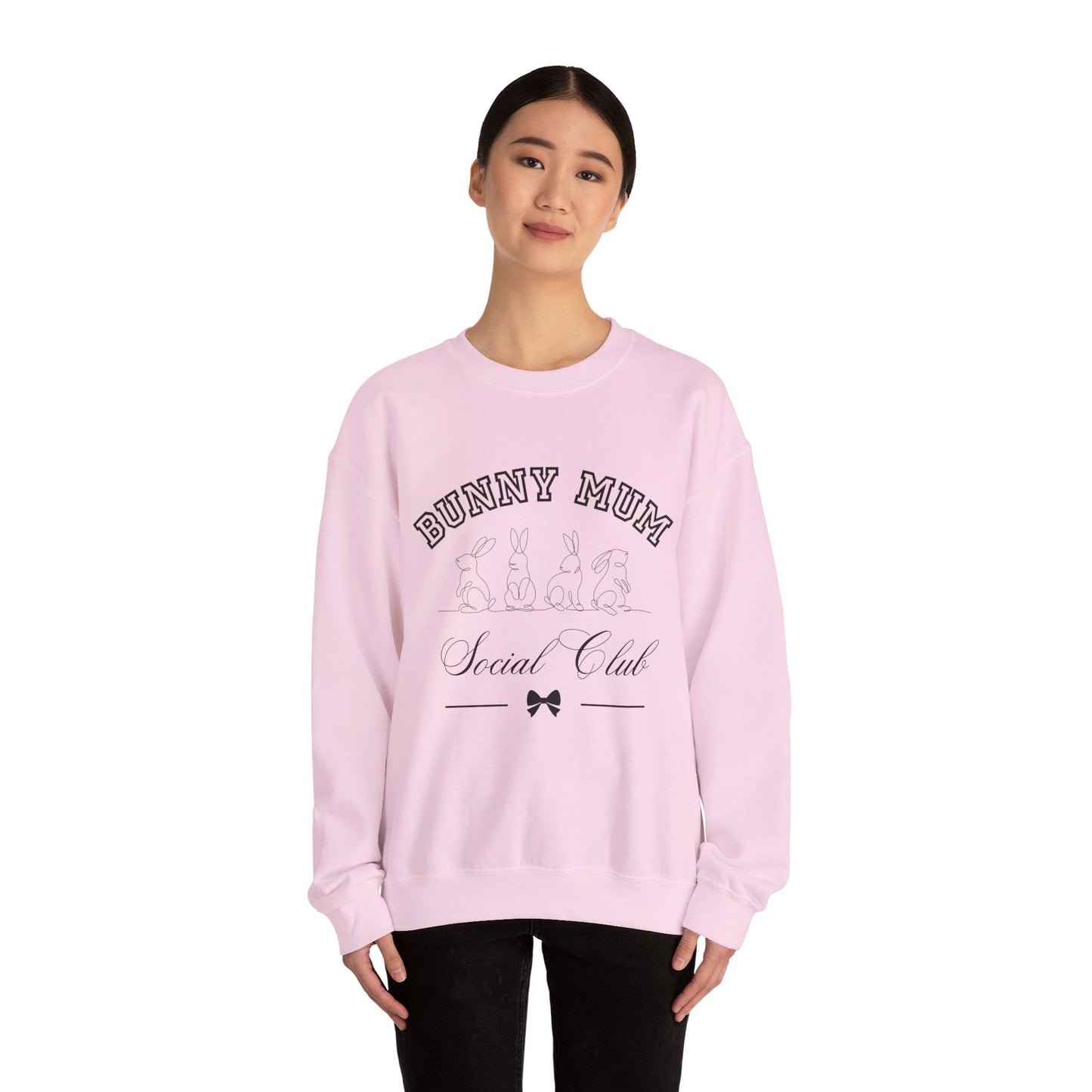 Bunny Mum Social Club Sweatshirt, Rabbit Lover Gift, Cute Bunny Sweater, Animal Mom Jumper, Funny Bunny Crewneck, Rabbit Owner Apparel