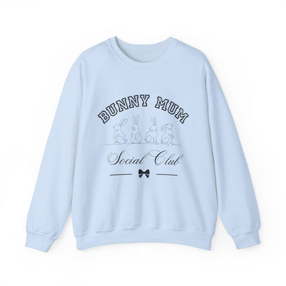 Bunny Mum Social Club Sweatshirt, Rabbit Lover Gift, Cute Bunny Sweater, Animal Mom Jumper, Funny Bunny Crewneck, Rabbit Owner Apparel